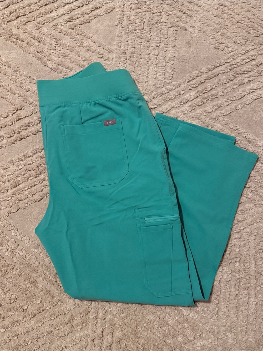 Figs Surgical Green Yola High Waisted Scrub Pants XL petite